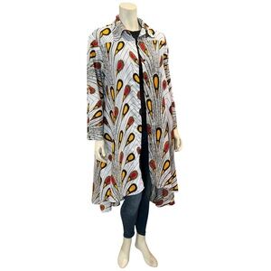 Feather Print Over Blouse Dress